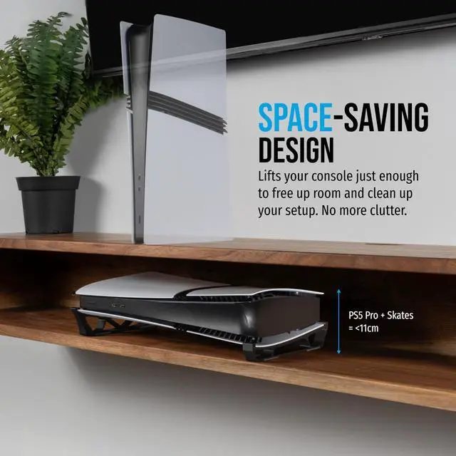 Alt view image 3 of 7 - Skates - Horizontal Stand For PS5 Pro Compatible with Disc & Digital Edition (Black)