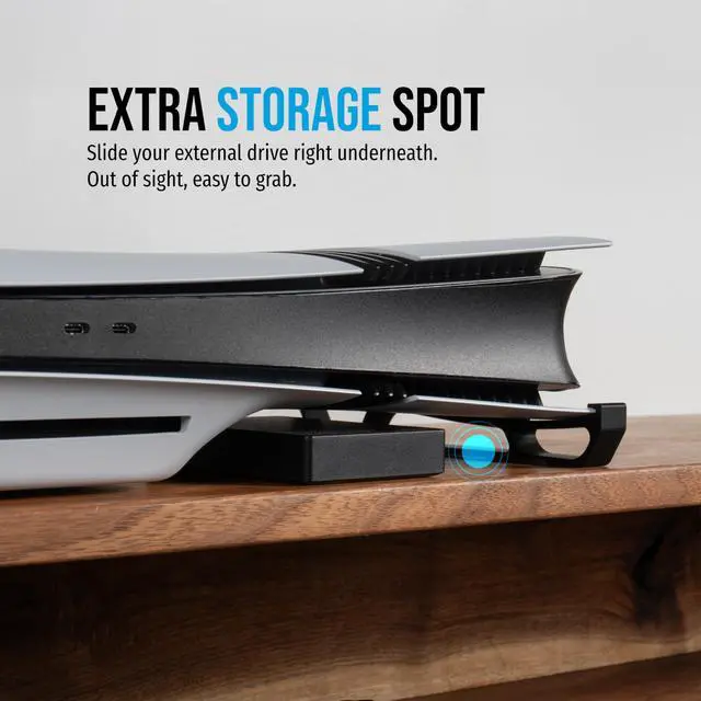 Alt view image 5 of 7 - Skates - Horizontal Stand For PS5 Pro Compatible with Disc & Digital Edition (Black)