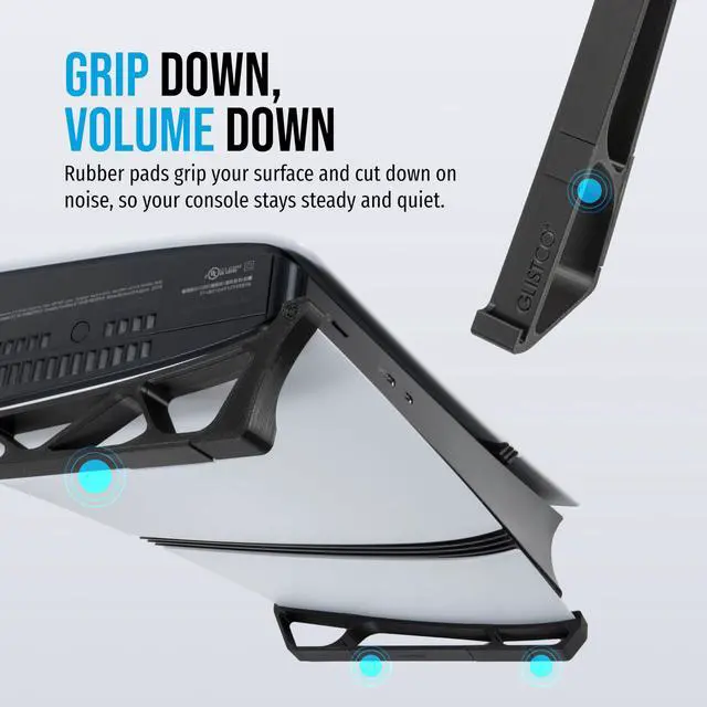 Alt view image 7 of 7 - Skates - Horizontal Stand For PS5 Pro Compatible with Disc & Digital Edition (Black)
