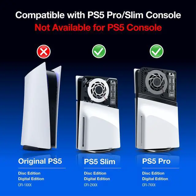 Alt view image 3 of 7 - Premium Cooling and Dust Filter Kit for PS5 Pro & PS5 Slim - Includes M.2 SSD Dust Cover, Fan Dust Covers and Silicone Plugs, Improves PS5 Heat Ventilation and Durability