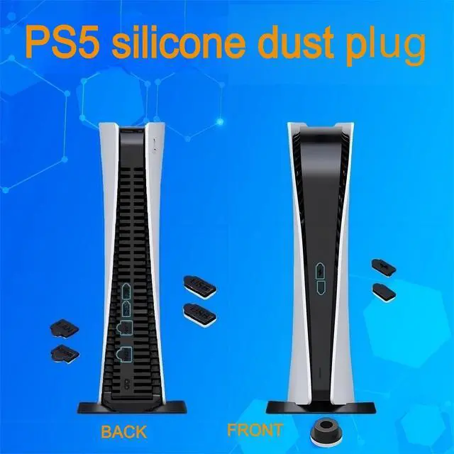 Alt view image 6 of 6 - PS5 Metal Cooler Cover and Dust Cover Kit | Includes Cleaning Brush |Seven Dust Plugs and Four Fan Dust Filters |Compatible with PS5 Pro, Slim Digital Edition, and Disc Drive Edition(Silver)