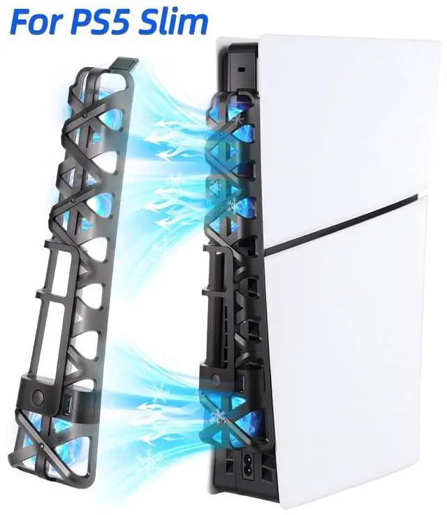 Main image of Cooling Fan with LED Light for PS5 Slim, Quiet Cooling System Accessories for Playstation 5 Slim Disc and Digital Editions, Compatible with Horizontal Stand For Gaming Console
