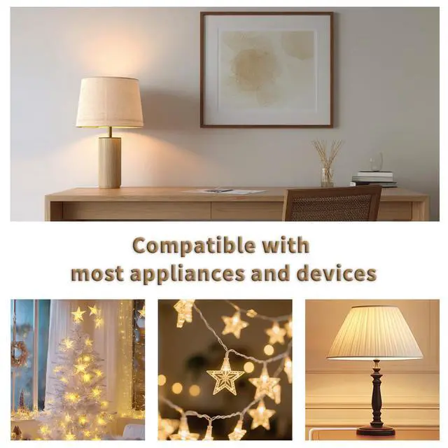 Alt view image 6 of 7 - 12FT Clear Extension Cord, 3 Outlet, 90-Degree Flat Plug, 1 Pack