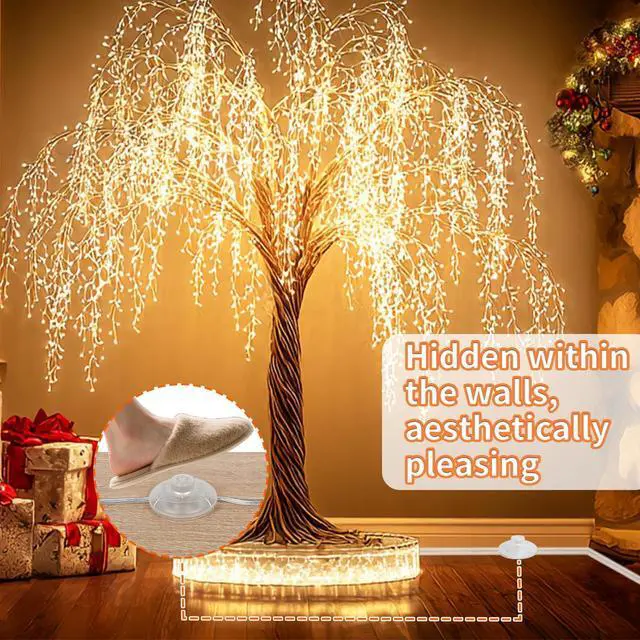 Alt view image 7 of 7 - 1 Pack 10 FT Clear Extension Cord with Foot Switch, 3 Outlet Christmas Tree Foot Switch Flat Wall Plug with UL-Certified, 2 Prong Invisible Extension Cord 2×18 AWG 3A 125V, Male to Female