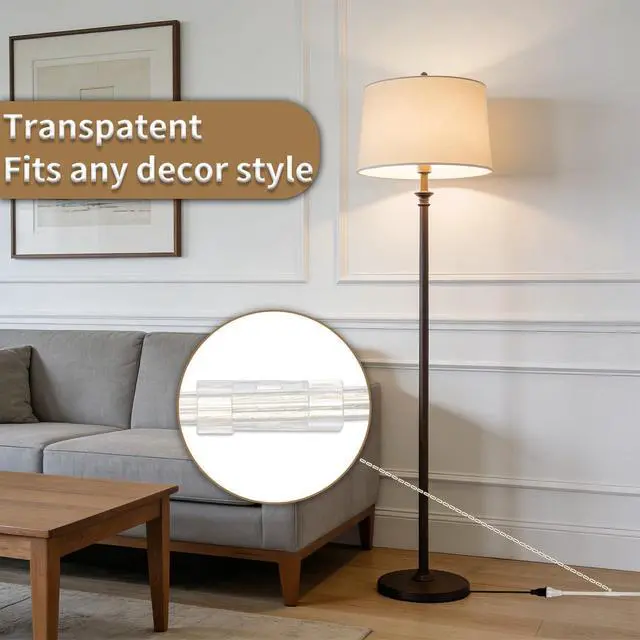 Alt view image 7 of 7 - Clear Extension Cord, 6FT, 2 Pack for Discreet Indoor Routing