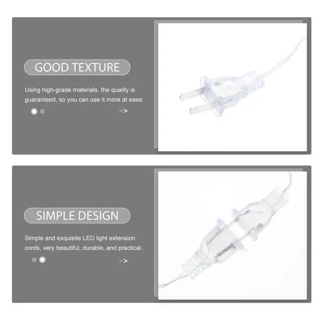 Alt view image 3 of 7 - 2 Pcs String Extension Lights Clear Cable Extension Cord Plug Extension Cord Invisible Extension Plug Light Accessory Extender Wire for Lamp Indoor Outdoor