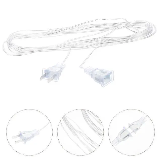 Alt view image 6 of 7 - 2 Pcs String Extension Lights Clear Cable Extension Cord Plug Extension Cord Invisible Extension Plug Light Accessory Extender Wire for Lamp Indoor Outdoor