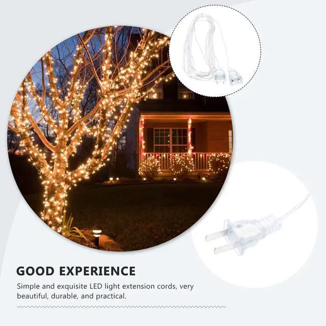 Alt view image 4 of 7 - 2 Pcs String Extension Lights Clear Cable Extension Cord Plug Extension Cord Invisible Extension Plug Light Accessory Extender Wire for Lamp Indoor Outdoor