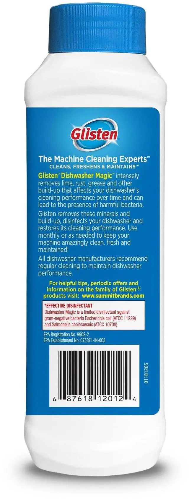 Alt view image 2 of 7 - Glisten Dishwasher Magic Disinfectant & Cleaner Lemon 12 Oz