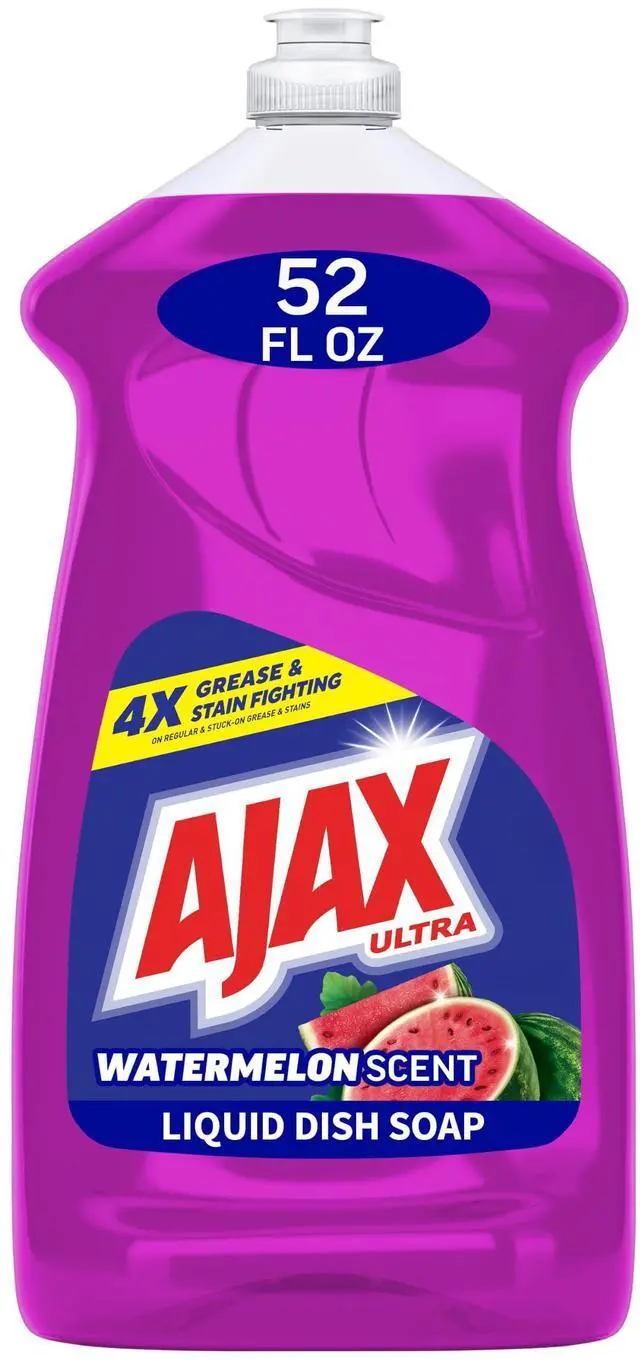Main image of Ultra Liquid Dish Soap, Strips Grease, Watermelon Scent, 52 fl oz | Dish Detergent, Ajax Dish Soap, Dish Liquid, 4x Grease & Stain Fighting, Deep-Cleaning, Soft on Hands, Dishwashing Detergent