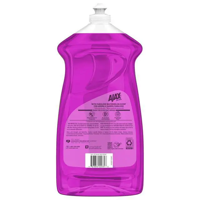 Alt view image 5 of 7 - Ultra Liquid Dish Soap with Fabuloso Watermelon Scent, Fights Grease and Stuck-On Stains, Deep Cleaning Action, Mess-Free, Easy-Flip Cap, 52 fl oz Bottle (Pack of 2)