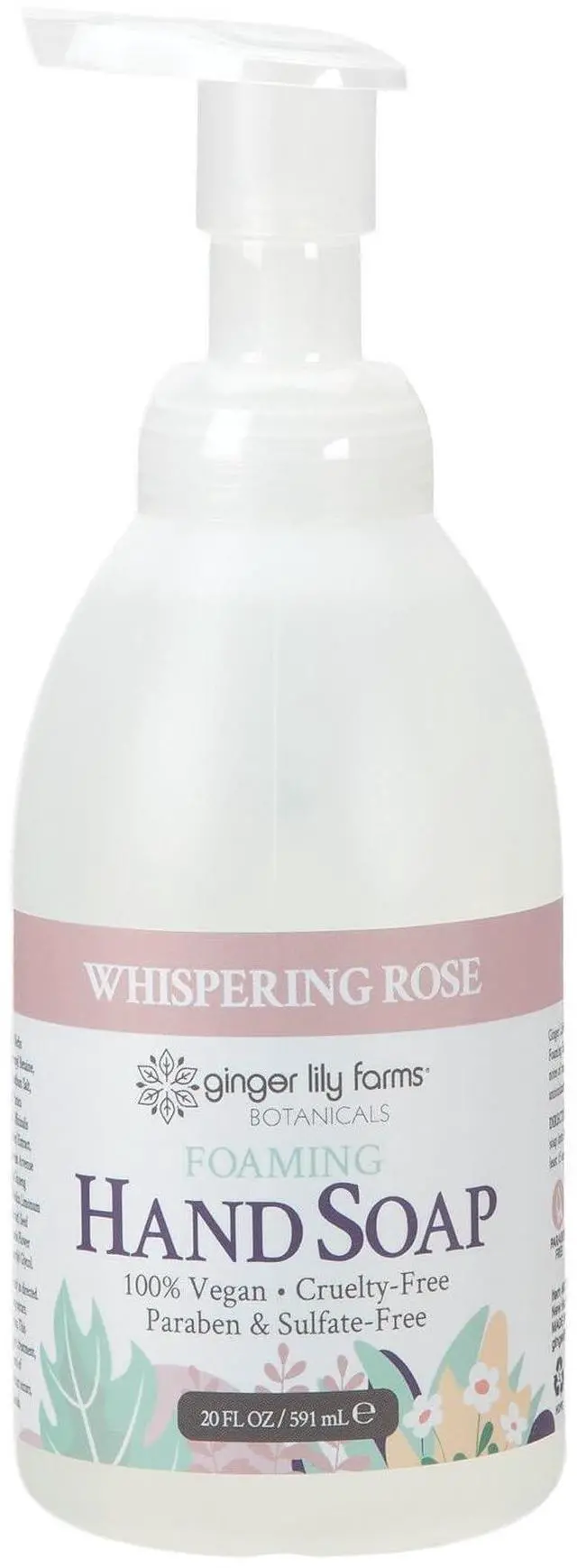 Main image of Botanicals Foaming Hand Soap, 20oz, Whispering Rose | 100% Vegan & Cruelty-Free | All-Purpose Hand Wash for All Skin Types