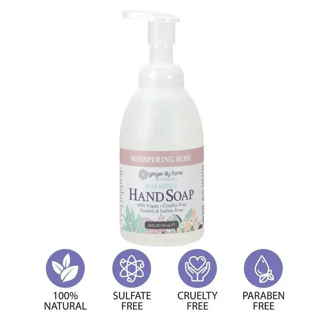 Alt view image 4 of 6 - Botanicals Foaming Hand Soap, 20oz, Whispering Rose | 100% Vegan & Cruelty-Free | All-Purpose Hand Wash for All Skin Types