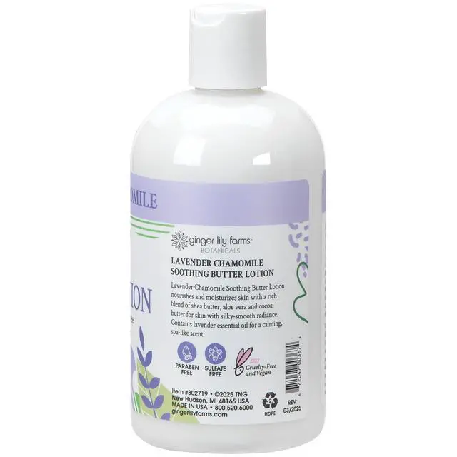 Alt view image 2 of 6 - Botanicals Butter Lotion, 12oz, Lavender Chamomile | 100% Vegan & Cruelty-Free | Soothing Hand & Body Moisturizer for All Skin Types