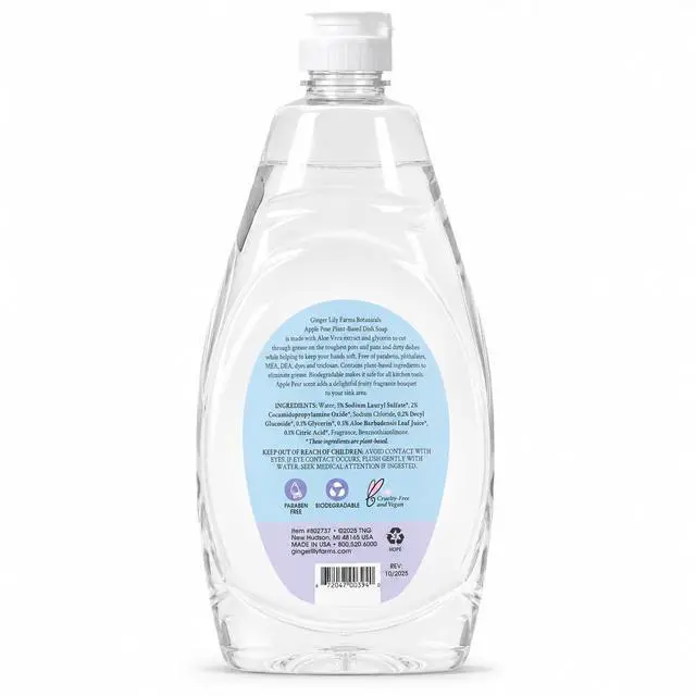 Alt view image 2 of 7 - Botanicals Liquid Dish Soap, 24oz, Apple Pear | 100% Vegan & Cruelty-Free | Concentrated Plant-Based Formula with Max Grease Cleaning Power