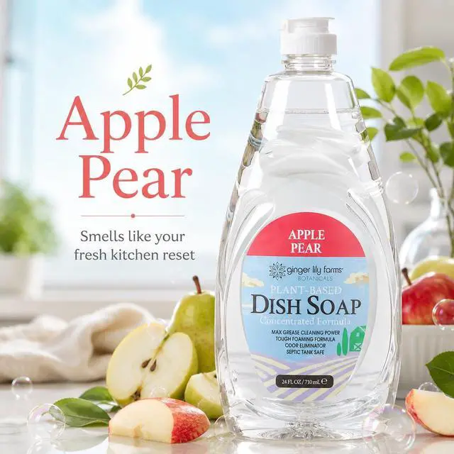 Alt view image 3 of 7 - Botanicals Liquid Dish Soap, 24oz, Apple Pear | 100% Vegan & Cruelty-Free | Concentrated Plant-Based Formula with Max Grease Cleaning Power