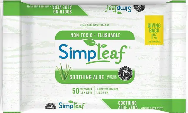 Main image of Flushable Wet Wipes | Eco- Friendly, Paraben & Alcohol Free | Hypoallergenic & Safe for Sensitive Skin | Soothing Aloe Vera & Vitamin E Formula | (50-Count) 1 Pack
