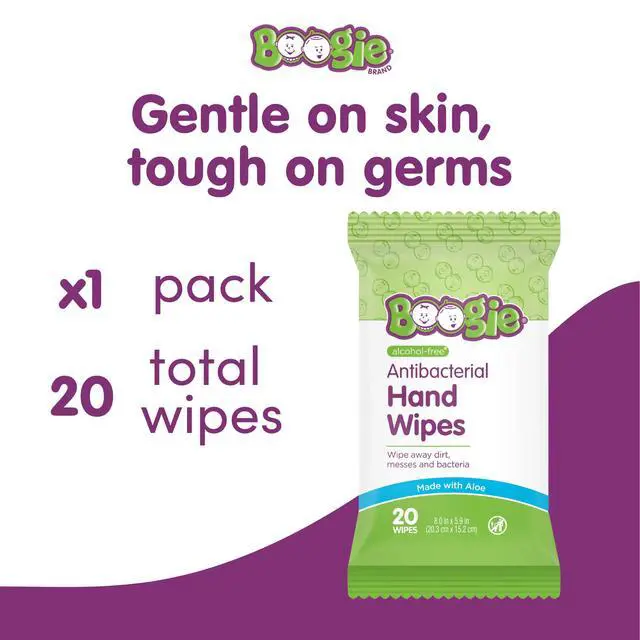Alt view image 2 of 7 - Antibacterial Hand Wipes - 20 Count | Hypoallergenic & Alcohol-Free, Travel and Diaper Bag Essential