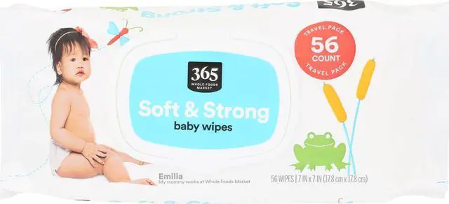 Main image of Soft & Strong Disposable Baby Wipes, Fragrance-Free, 56 Count