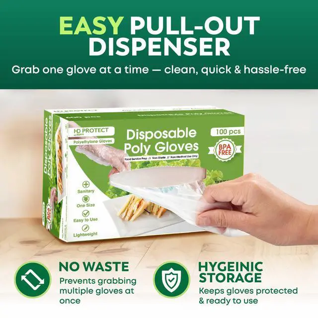 Alt view image 6 of 7 - 100 pcs Disposable Gloves - BPA & Latex Free - Gloves Disposable Latex Free - For Food Handling - Food Safe - For Cooking - Bulk Purchase - Great Fit - Plastic