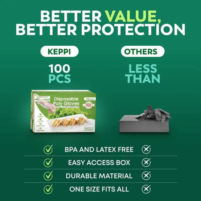 Alt view image 7 of 7 - 100 pcs Disposable Gloves - BPA & Latex Free - Gloves Disposable Latex Free - For Food Handling - Food Safe - For Cooking - Bulk Purchase - Great Fit - Plastic