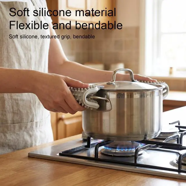 Alt view image 4 of 7 - Silicone Dish Scrubber, 3-in-1 Silicone Dish Sponge for Kitchen Cleaning | Silicone Sponge, Silicone Scrubber for Dishes Home Kitchen Washing Vegetable Fruit