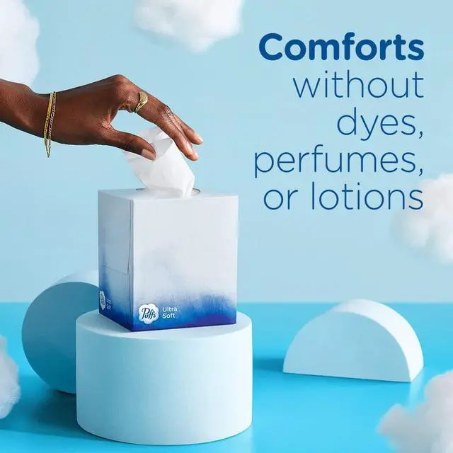 Alt view image 4 of 7 - Ultra Soft Facial Tissues, 1 Cube, 56 Facial Tissues Per Box