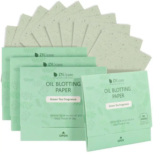 Main image of Oil Blotting Sheets for Face Refills Only,DUcare 200 Sheets Green Tea Blotting Paper For Oily Skin