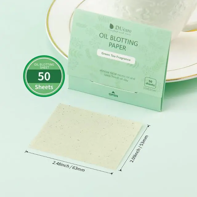 Alt view image 7 of 7 - Oil Blotting Sheets for Face Refills Only,DUcare 200 Sheets Green Tea Blotting Paper For Oily Skin