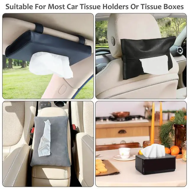 Alt view image 7 of 7 - Car Tissue Refills, Car Holder Tissues Refills for Visor, 4 Packs | Ultra-Soft, Smooth, 2-Ply, 200 Sheets, Napkins Holder Refill, Car Travel Tissue Refills for Vehicle, Home, Office