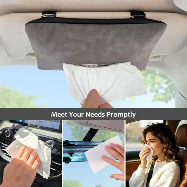 Alt view image 5 of 7 - Car Tissue Refills, Car Holder Tissues Refills for Visor, 4 Packs | Ultra-Soft, Smooth, 2-Ply, 200 Sheets, Napkins Holder Refill, Car Travel Tissue Refills for Vehicle, Home, Office