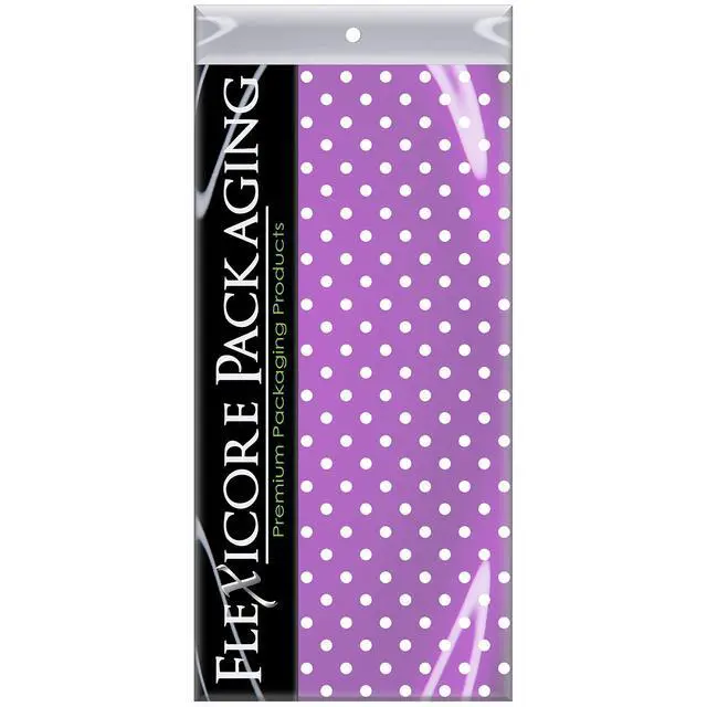 Alt view image 3 of 3 - Light Purple Polka Dot Print Gift Wrap Tissue Paper Size: 15 Inch X 20 Inch | Count: 10 Sheets | Color: Light Pink Polka Dot