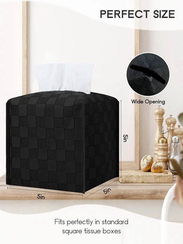 Alt view image 3 of 7 - Tissue Box Cover, Tissue Box Holder, Tissue Holders Organizer | Square, Decorative, 5"X5"X5"