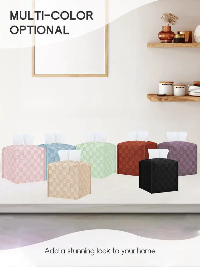 Alt view image 7 of 7 - Tissue Box Cover, Tissue Box Holder, Tissue Holders Organizer | Square, Decorative, 5"X5"X5"