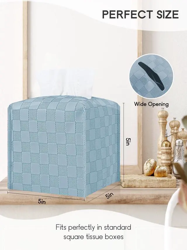 Alt view image 3 of 7 - Tissue Box Cover, Tissue Box Holder, Tissue Holders Organizer | Square, Decorative, 5"X5"X5"