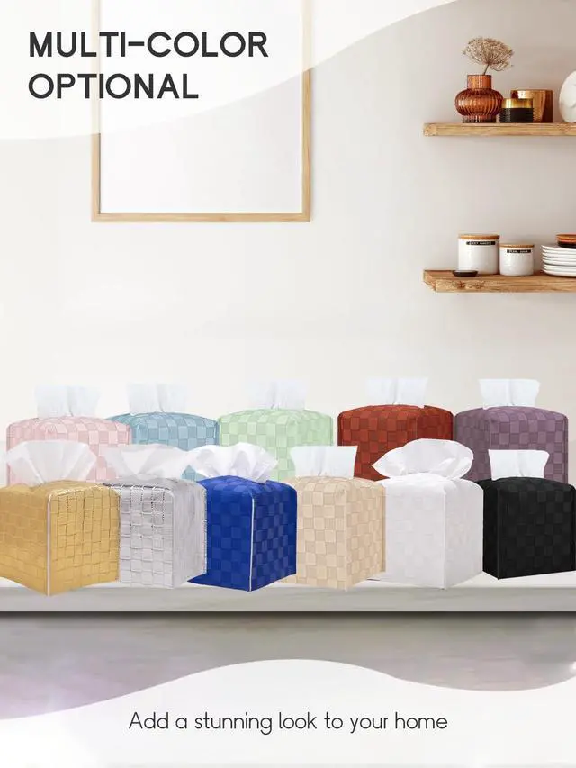 Alt view image 7 of 7 - Tissue Box Cover, Tissue Box Holder, Tissue Holders Organizer | Square, Decorative, 5"X5"X5"