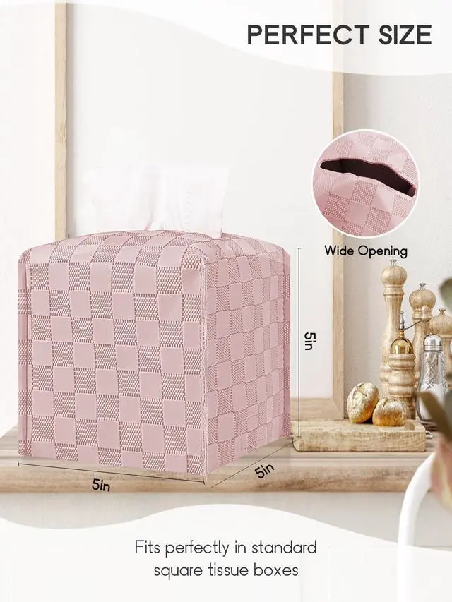 Alt view image 3 of 7 - Tissue Box Cover, Tissue Box Holder, Tissue Holders Organizer | Square, Decorative, 5"X5"X5"