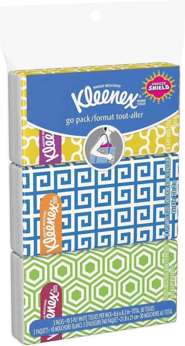 Alt view image 2 of 7 - Go Pack Facial Tissues, 10 Count, (Pack of 3)