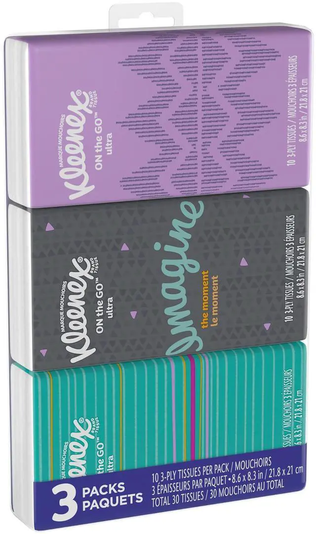 Main image of Go Pack Facial Tissues, 10 Count, (Pack of 3)