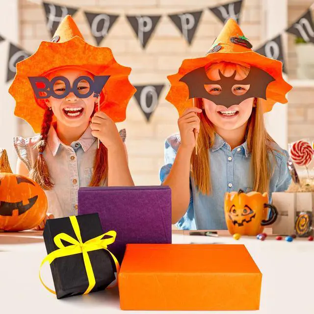 Alt view image 5 of 6 - 60 Sheets Black Purple Orange Tissue Paper for Gift Bags Packaging | 14" x 20", Gift Bag Wrapping, Halloween Fall Autumn Birthday Party Decor, Art Crafts, Flower Packaging, Gift Bag Box Filling