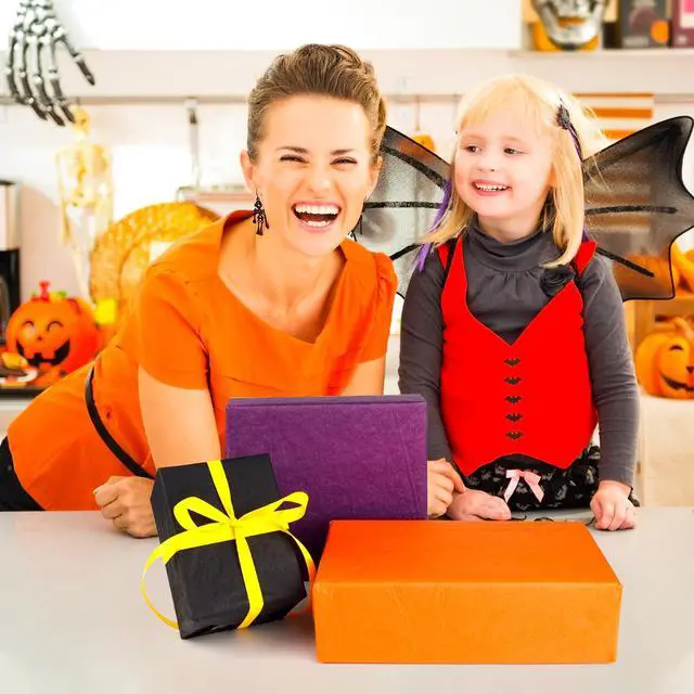 Alt view image 6 of 6 - 60 Sheets Black Purple Orange Tissue Paper for Gift Bags Packaging | 14" x 20", Gift Bag Wrapping, Halloween Fall Autumn Birthday Party Decor, Art Crafts, Flower Packaging, Gift Bag Box Filling