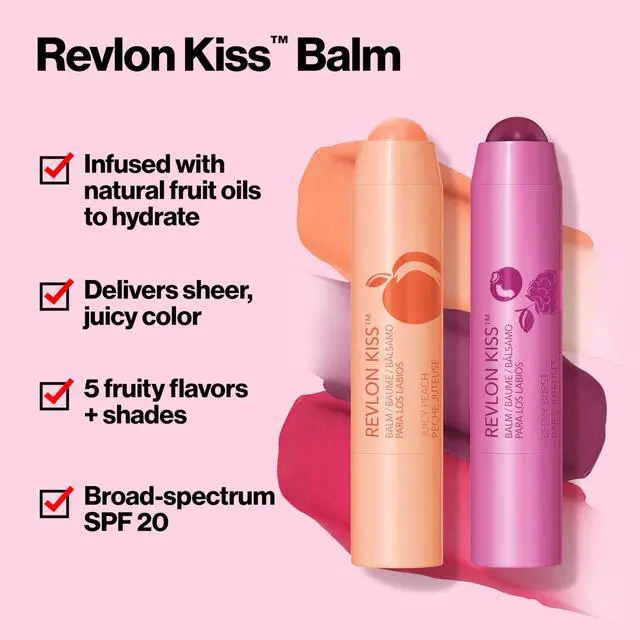 Alt view image 2 of 7 - Kiss Balm with Sunscreen SPF 20, 025 Fresh Strawberry, 0.09 oz | Tinted lip balm infused with natural fruit oils. Up to 8 hours of moisture with SPF 20 protection.