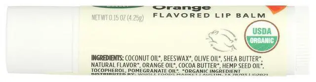 Alt view image 3 of 6 - Organic Flavored Lip Balm, Pomegranate Orange, 0.15 Ounce