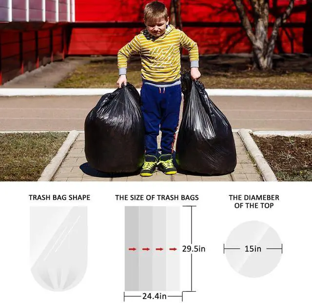 Alt view image 2 of 7 - Medium Black Trash Bags 10 Gallon 40 Count Kitchen Garbage Bags | Fit 30-35 Liters,6,7,8,9,10Gal, Plastic Waste Basket Bins Can Liners for Home Bathroom Office Car,Unscented