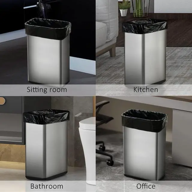 Alt view image 5 of 7 - Medium Black Trash Bags 8 Gallon 60 Count Kitchen Garbage Bags | Fit 25-30 Liters,6,7,8,9Gal,Small Plastic Waste Basket Bins Can Liners for Home Bathroom Office Car,Unscented