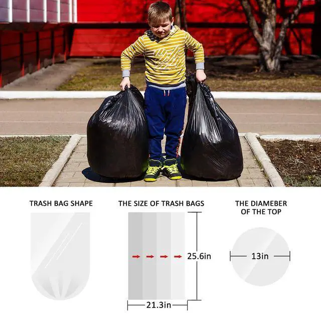 Alt view image 2 of 7 - Medium Black Trash Bags 8 Gallon 60 Count Kitchen Garbage Bags | Fit 25-30 Liters,6,7,8,9Gal,Small Plastic Waste Basket Bins Can Liners for Home Bathroom Office Car,Unscented