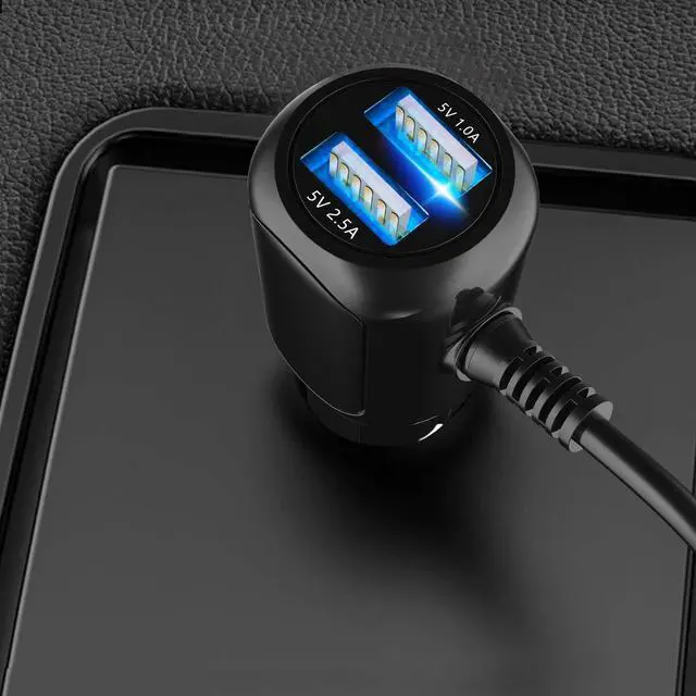 Alt view image 7 of 7 - Car Charger for Garmin Nuvi, Garmin GPS Charger Cable,Mini USB Power Cord Cable Dual Port USB Vehicle Power Charging Cable Cord for Garmi Nuvi C255 Dashcam