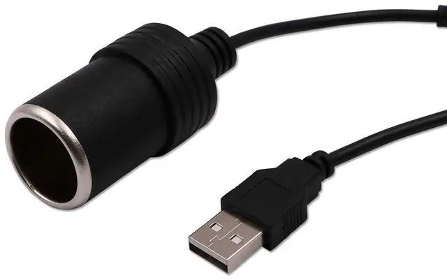 Alt view image 6 of 7 - USB A Male to 12V Car Cigarette Lighter Socket Female Converter Cable 2-Packfor Low-Power Devices only (2A)