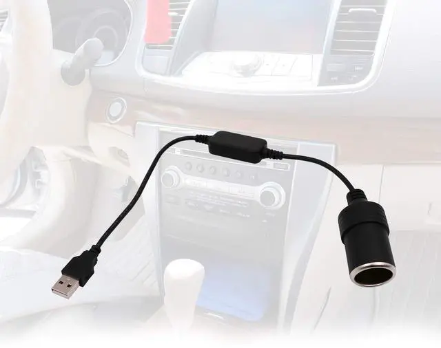Alt view image 7 of 7 - USB A Male to 12V Car Cigarette Lighter Socket Female Converter Cable 2-Packfor Low-Power Devices only (2A)