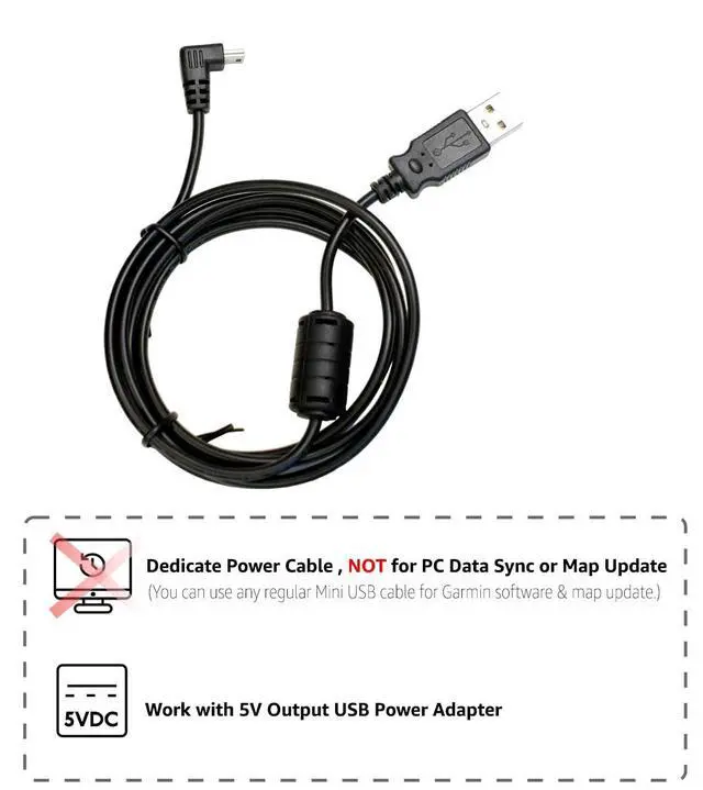 Alt view image 3 of 7 - 6 Ft Mini USB Car Charger Power Cord for Garmin Nuvi Drive DriveSmart DriveAssist DriveTrack RV Auto Handheld Navigation GPS TA20 Compatible